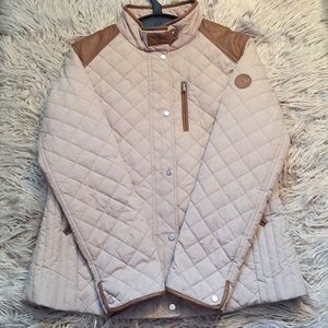 Lauren Ralph Lauren Quilted Faux-Leather-Trim Coat